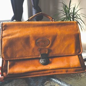 Leather Bugatti Laptop Bag / Satchel